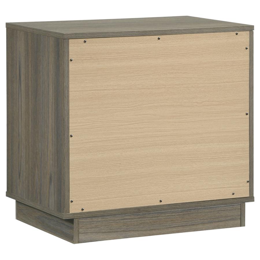 (image for) Fenwick 2-drawer Nightstand Bedside Table Grey Oak