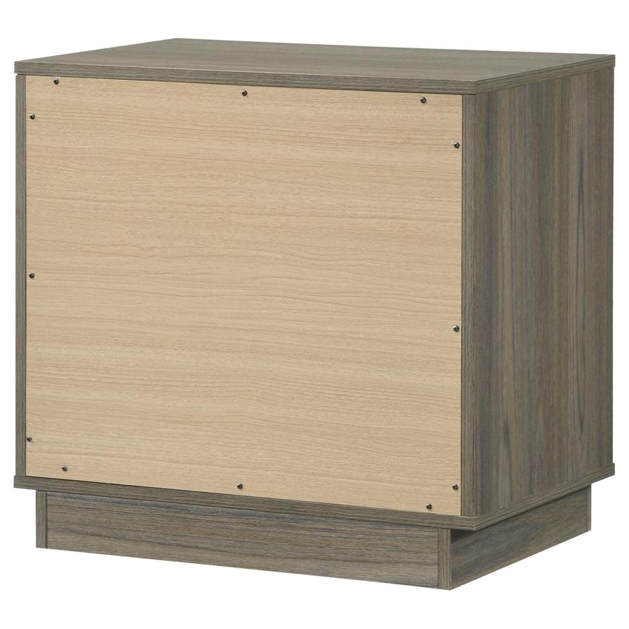 (image for) Fenwick 2-drawer Nightstand Bedside Table Grey Oak