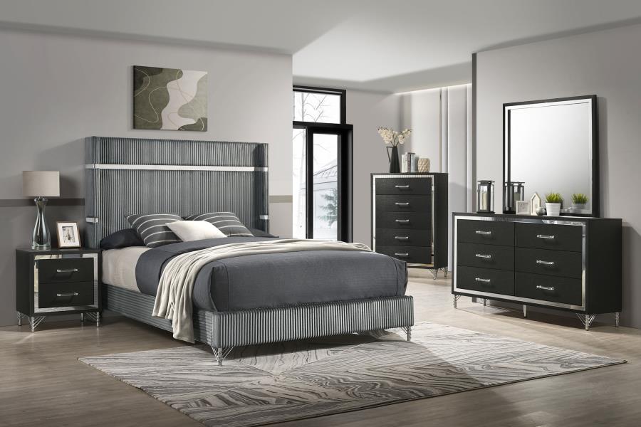 (image for) Lucia 5-piece Eastern King Bedroom Set Grey Black