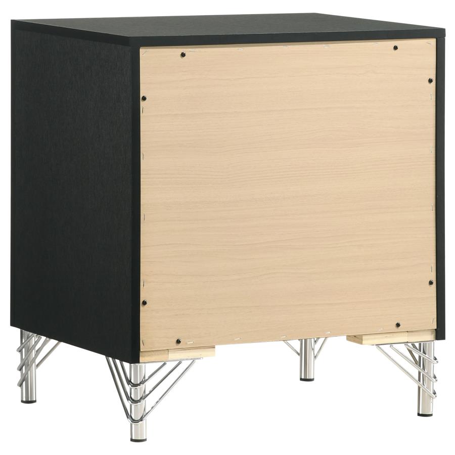 (image for) Lucia 2-drawer Nightstand Bedside Table Black