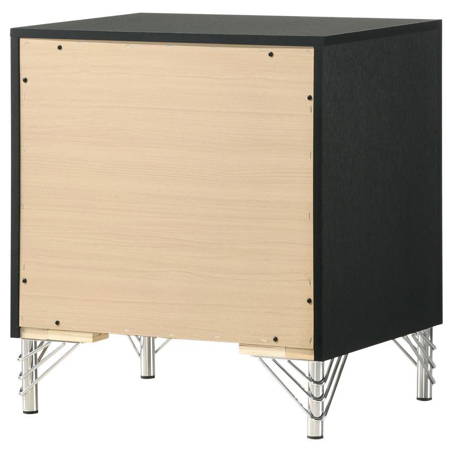 (image for) Lucia 2-drawer Nightstand Bedside Table Black