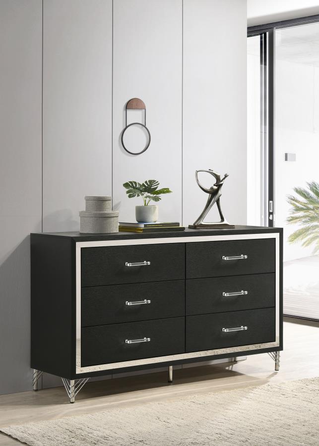 (image for) Lucia 6-drawer Dresser Cabinet Black