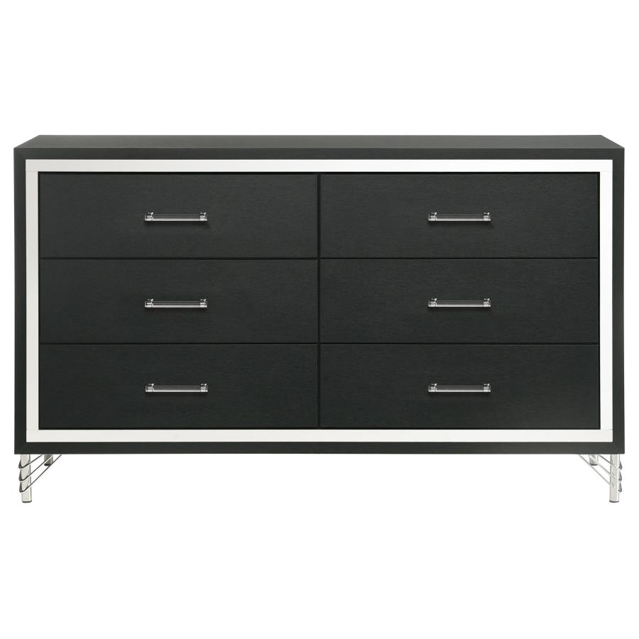 (image for) Lucia 6-drawer Dresser Cabinet Black