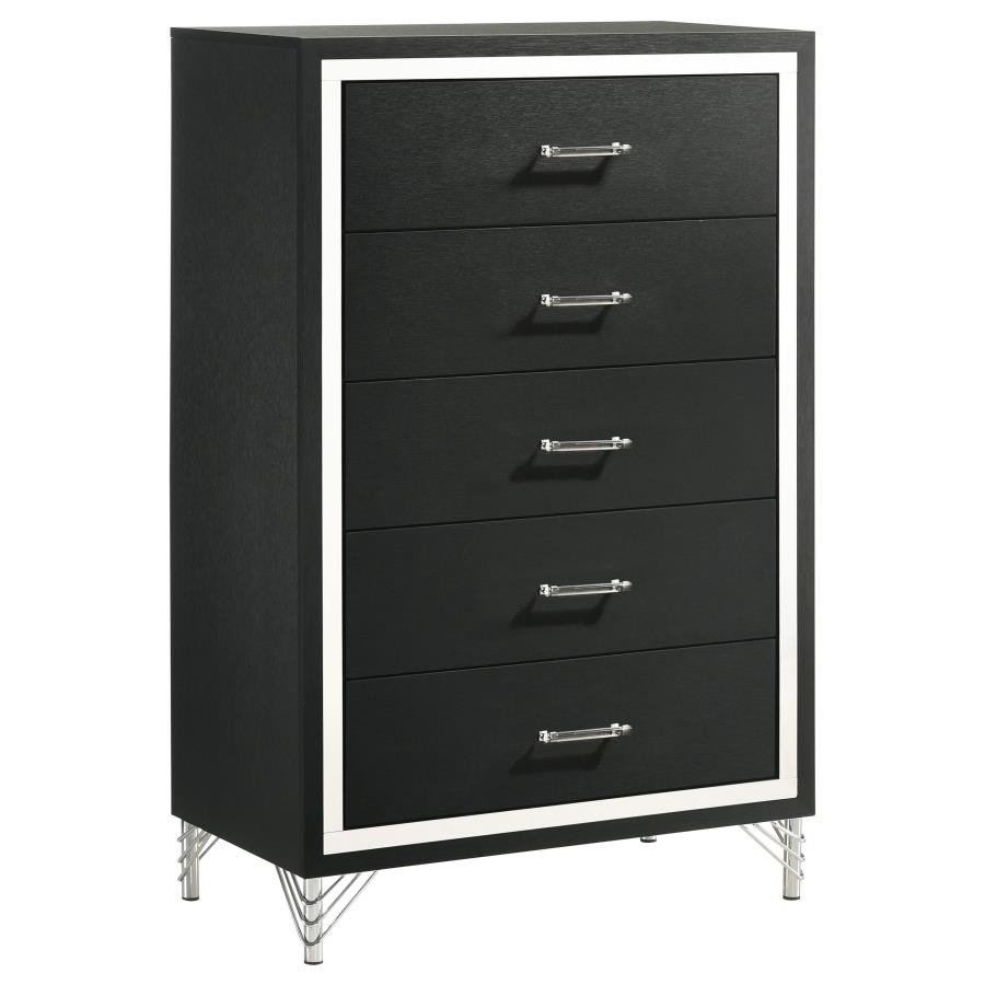 (image for) Lucia 5-drawer Bedroom Chest of Drawers Black