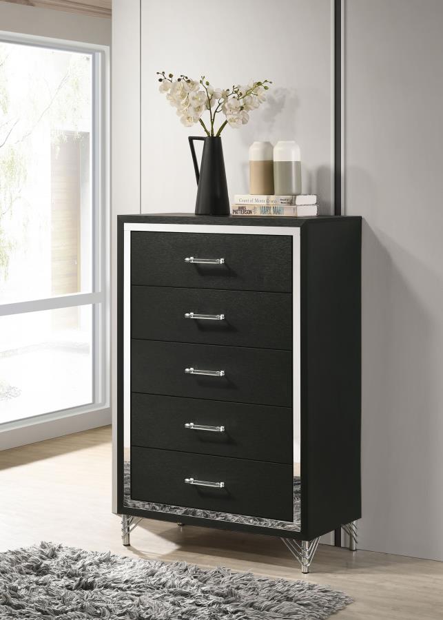 (image for) Lucia 5-drawer Bedroom Chest of Drawers Black