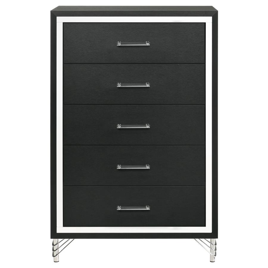 (image for) Lucia 5-drawer Bedroom Chest of Drawers Black