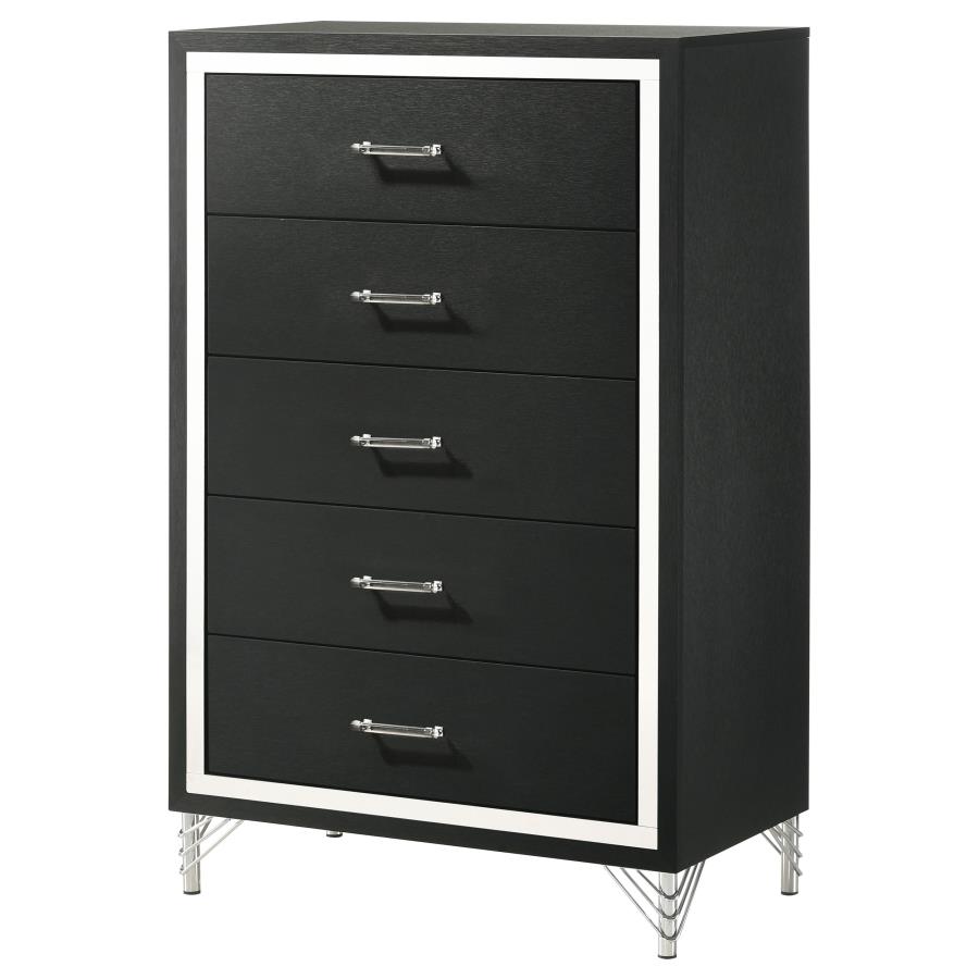 (image for) Lucia 5-drawer Bedroom Chest of Drawers Black