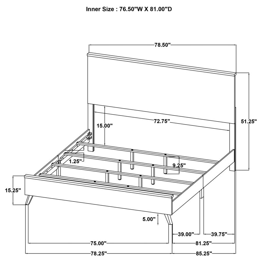 (image for) Kaywood 51-inch Eastern King Panel Bed Natural Pine