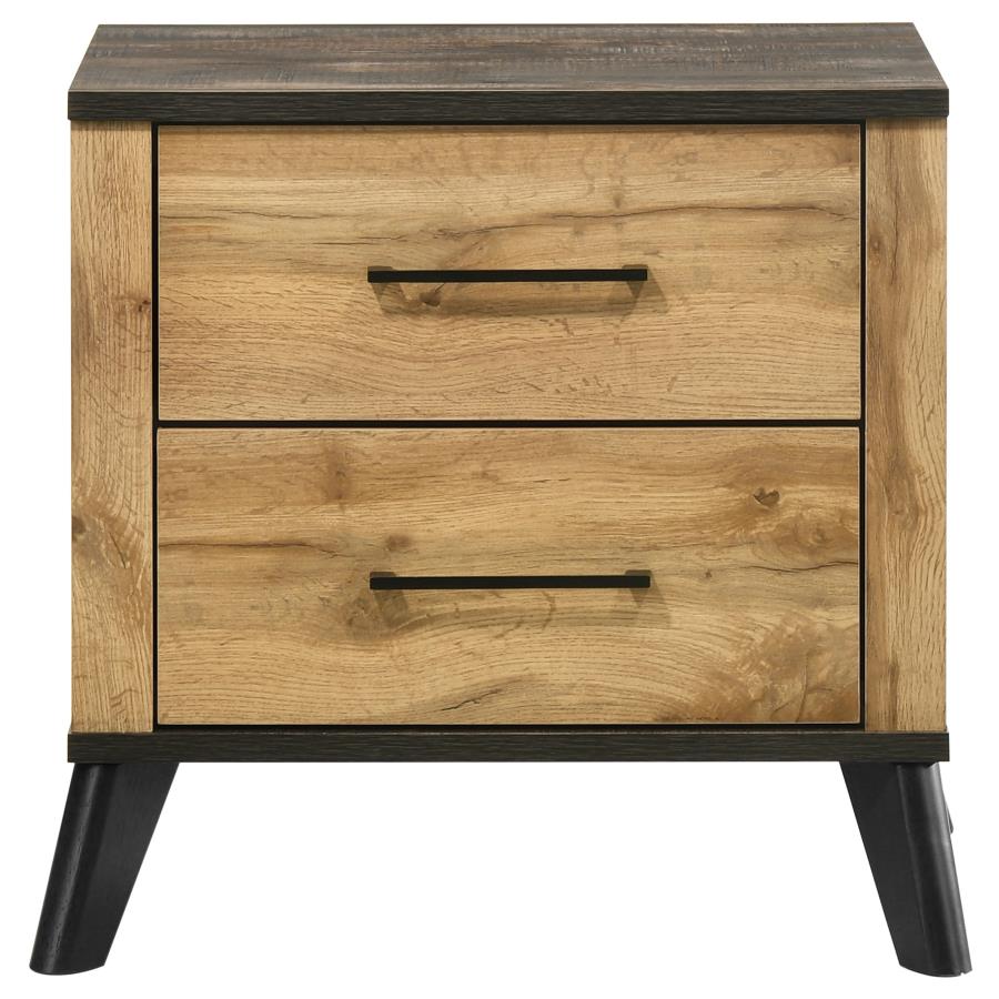 (image for) Kaywood 2-drawer Nightstand Bedside Table Natural Pine