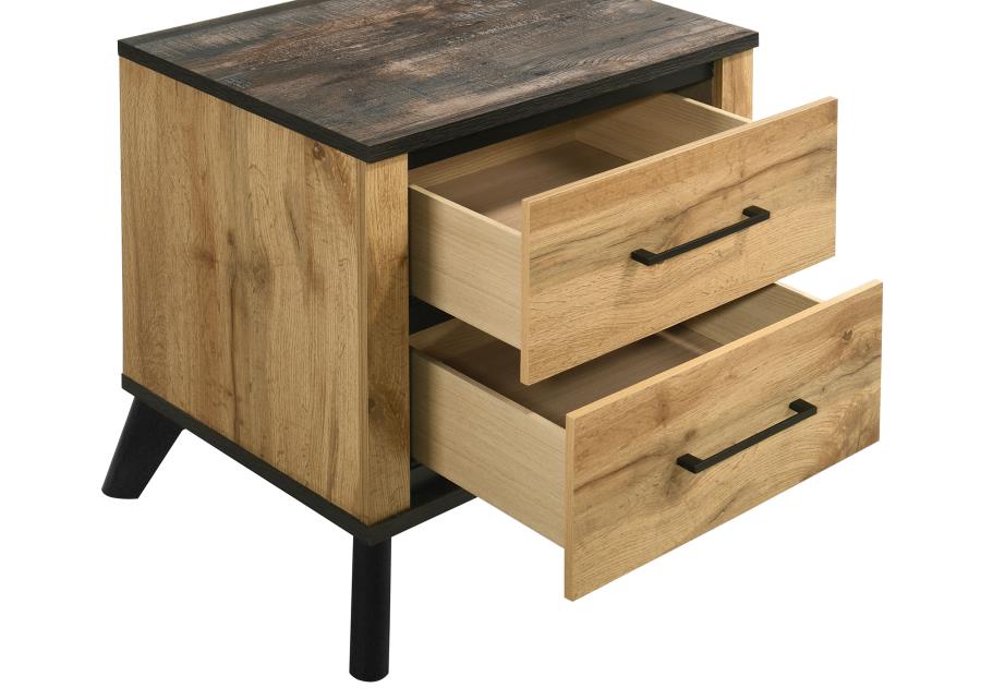 (image for) Kaywood 2-drawer Nightstand Bedside Table Natural Pine