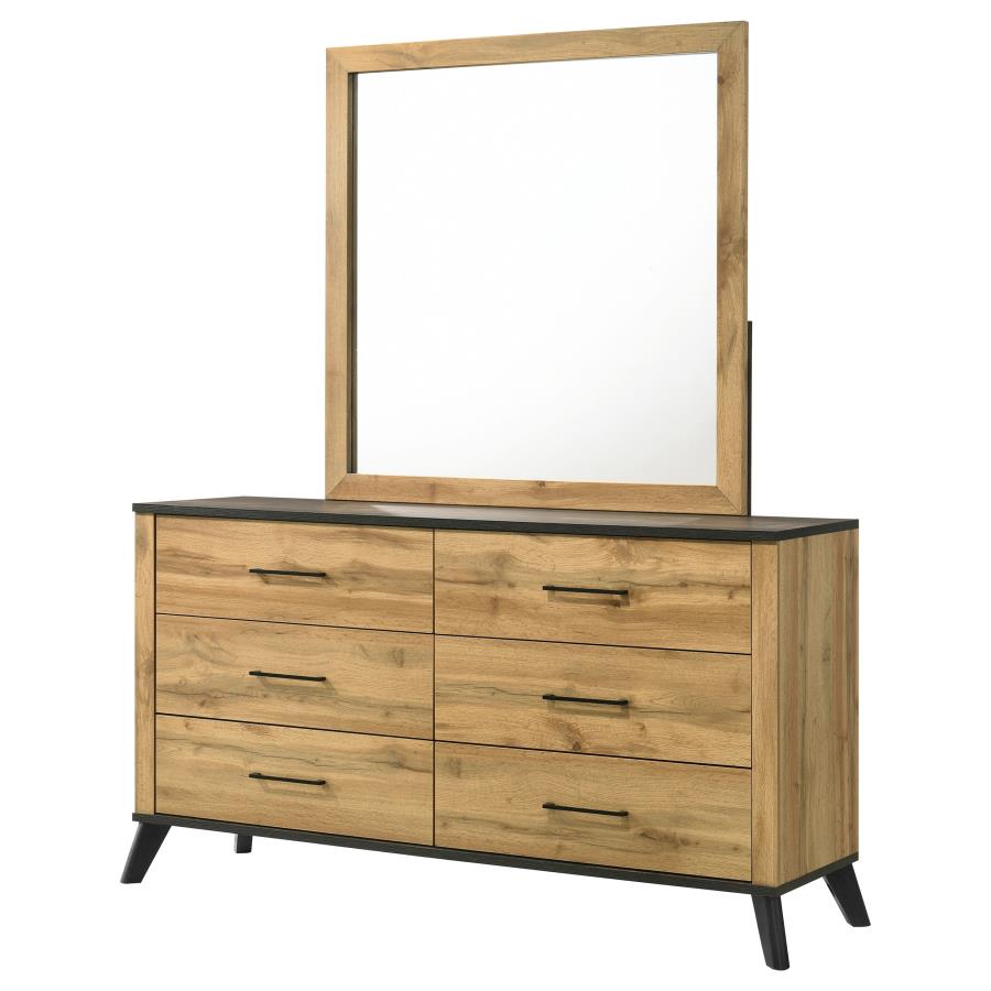 (image for) Kaywood 6-drawer Dresser and Mirror Natural Pine