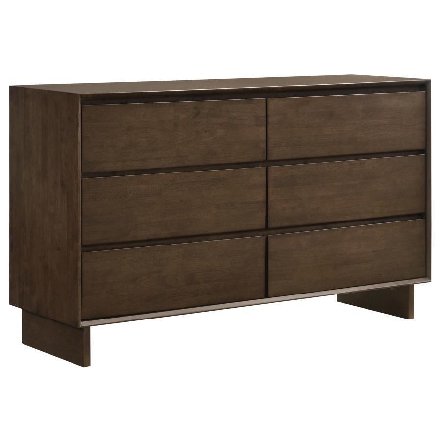 (image for) Glenwood 6-drawer Dresser Cabinet Warm Brown