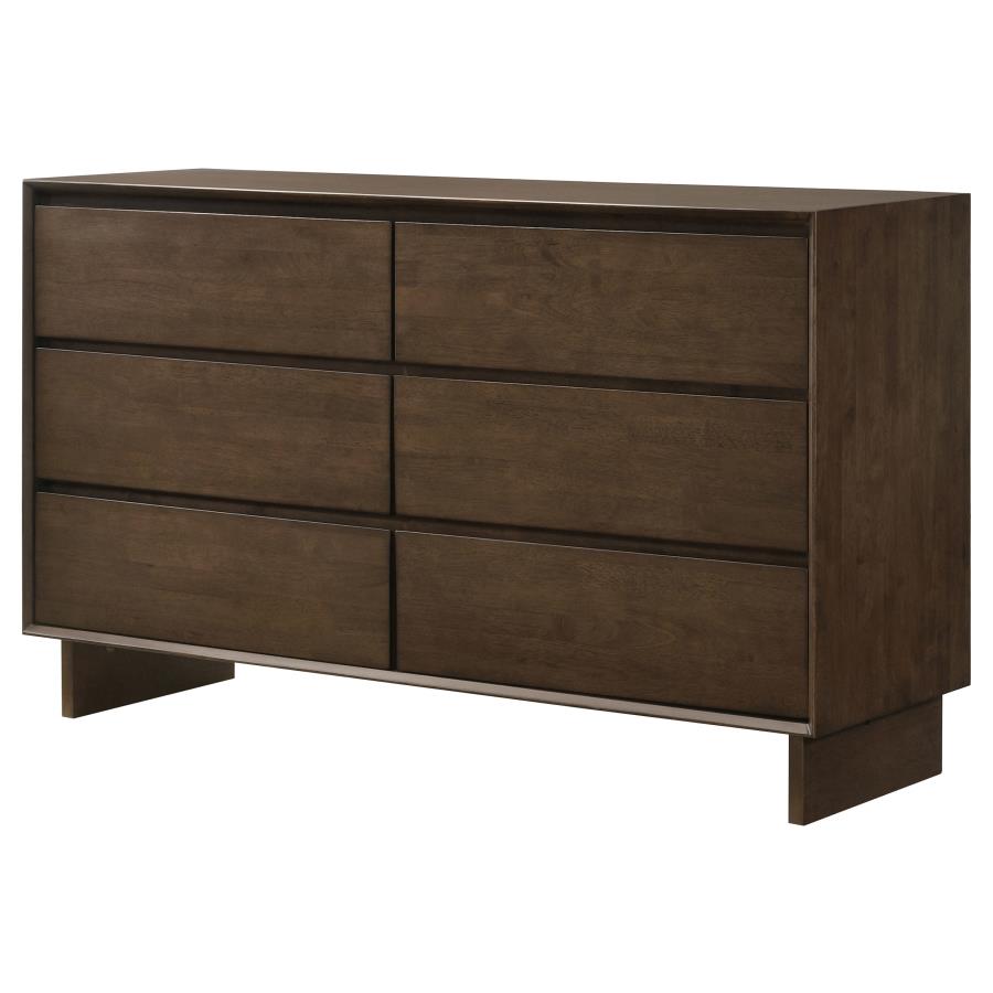 (image for) Glenwood 6-drawer Dresser Cabinet Warm Brown