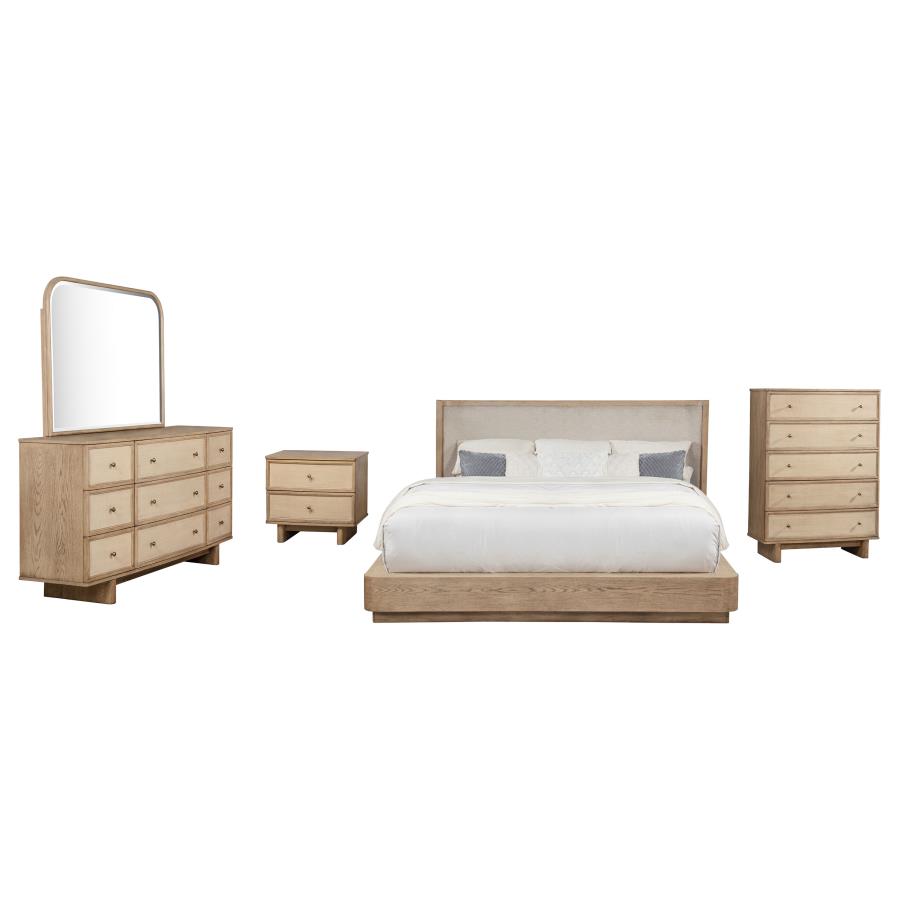 (image for) Kailani 5-piece Eastern King Bedroom Set Beige Oak