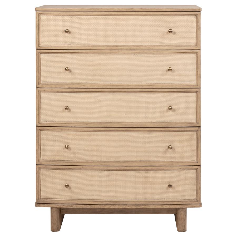 (image for) Kailani 5-drawer Bedroom Chest of Drawers Beige Oak