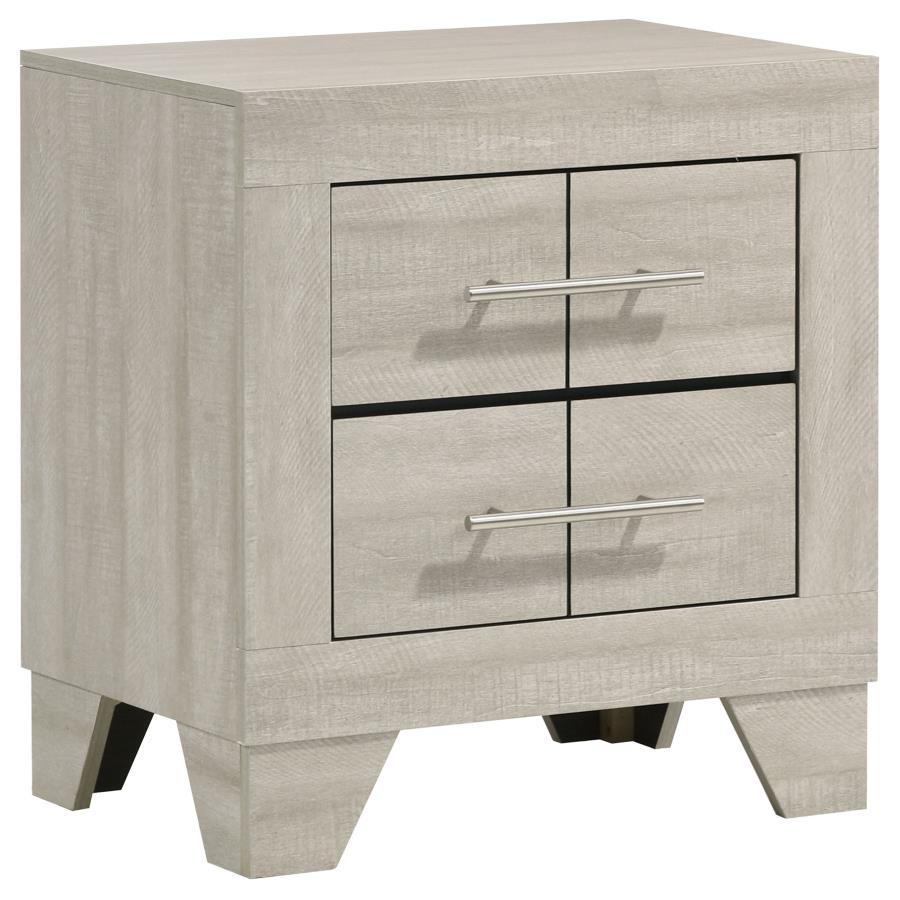 (image for) Trenton 2-drawer Nightstand Bedside Table Rustic Cream