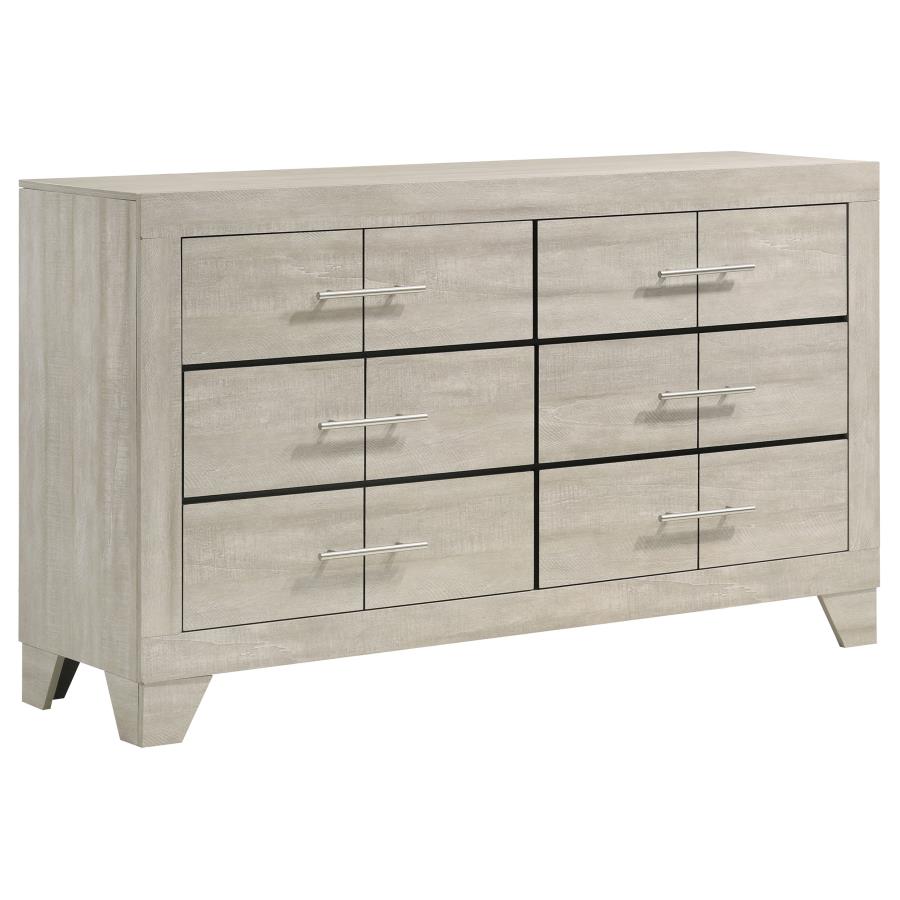 (image for) Trenton 6-drawer Bedroom Dresser Rustic Cream