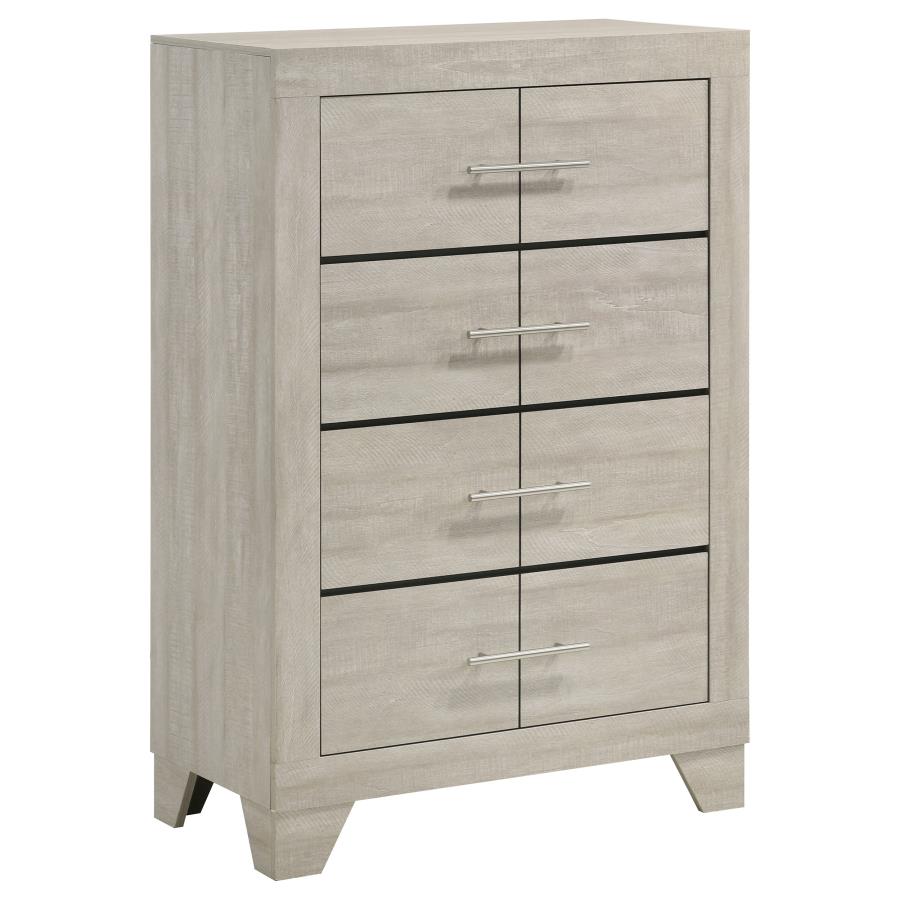 (image for) Trenton 4-drawer Bedroom Chest of Drawers Rustic Cream