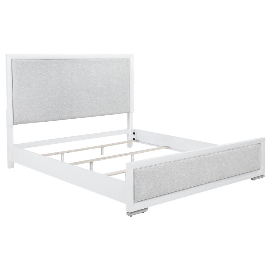 (image for) Gracemont 57-inch Eastern King Panel Bed Grey and White