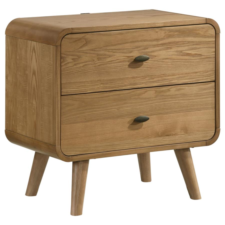(image for) Robyn 2-drawer Nightstand Bedside Table Light Ash