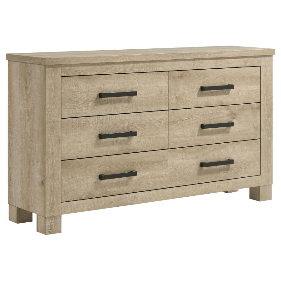 (image for) Oakglen 6-drawer Bedroom Dresser Weathered Oak