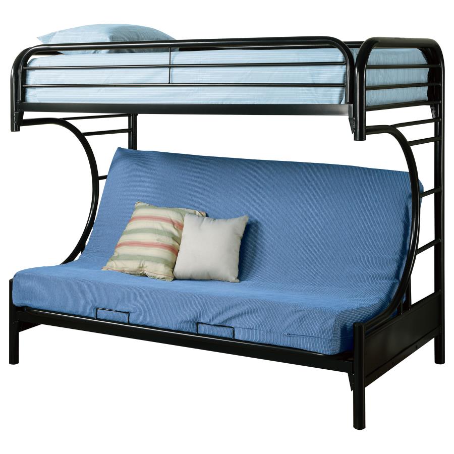 (image for) Montgomery Metal Twin Over Futon Bunk Bed Black