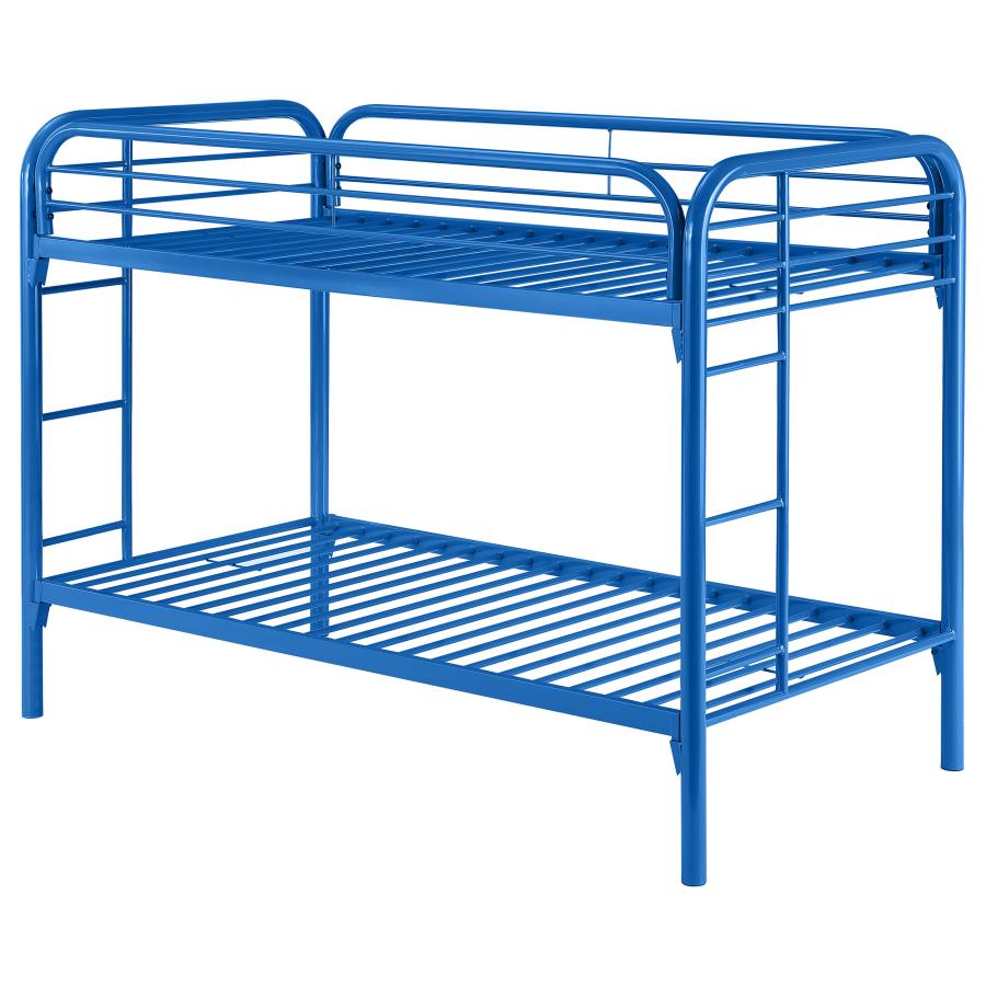 (image for) Morgan Metal Twin Over Twin Bunk Bed Blue