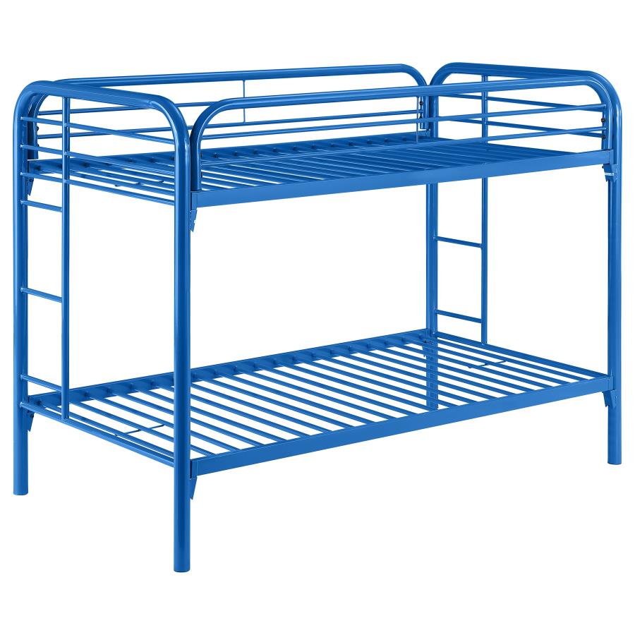 (image for) Morgan Metal Twin Over Twin Bunk Bed Blue