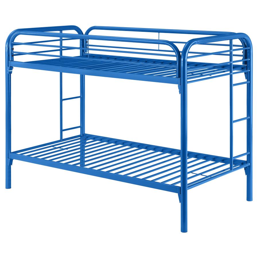 (image for) Morgan Metal Twin Over Twin Bunk Bed Blue