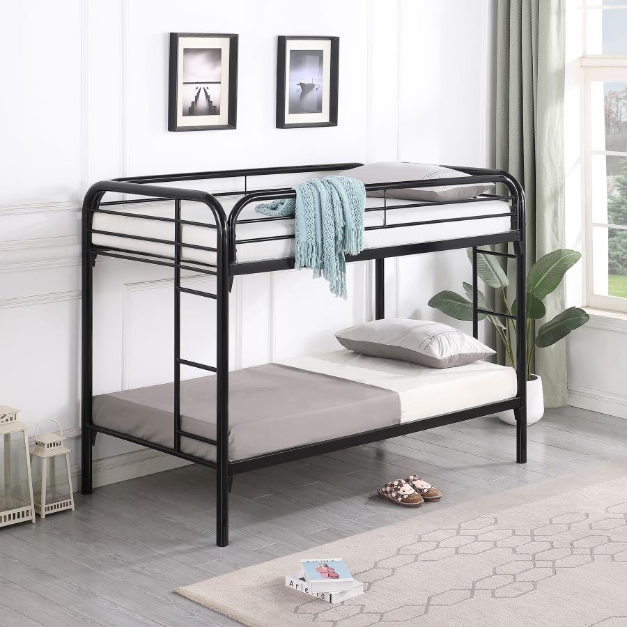 (image for) Morgan Metal Twin Over Twin Bunk Bed Black