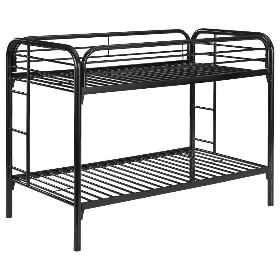 (image for) Morgan Metal Twin Over Twin Bunk Bed Black