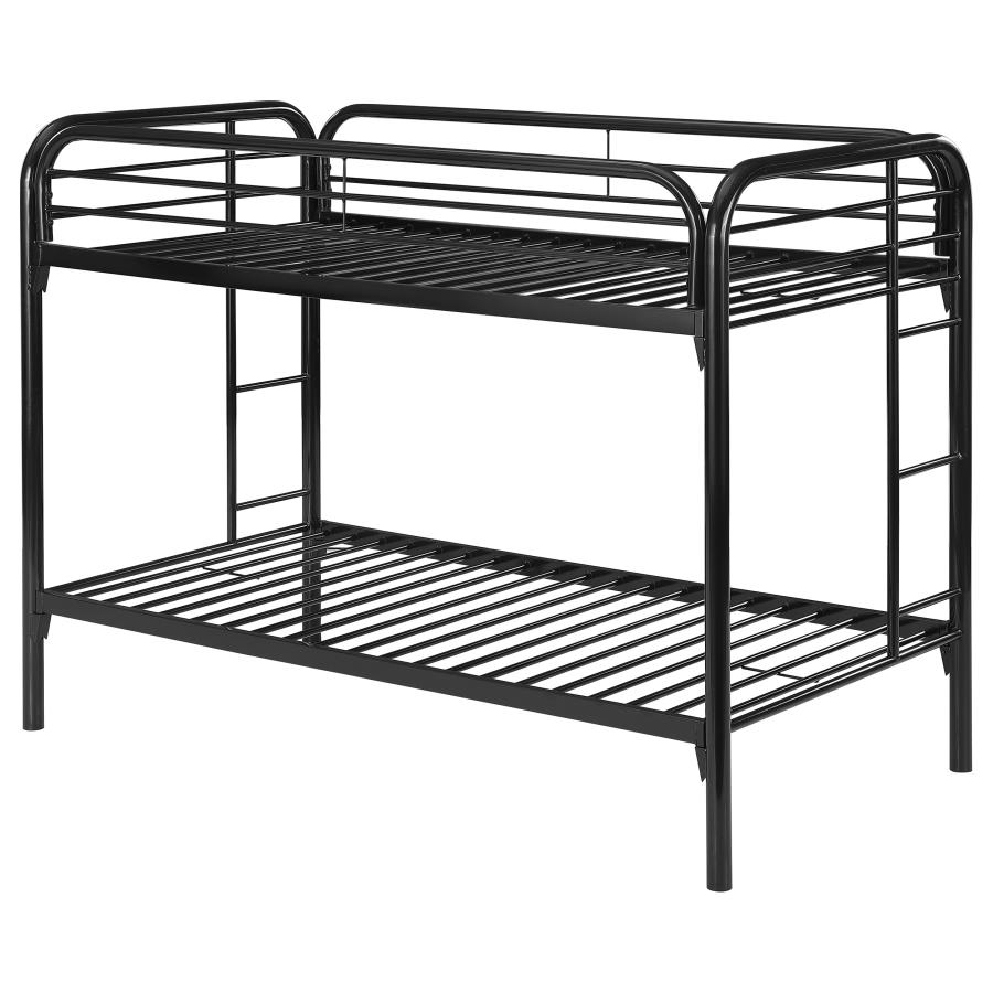 (image for) Morgan Metal Twin Over Twin Bunk Bed Black