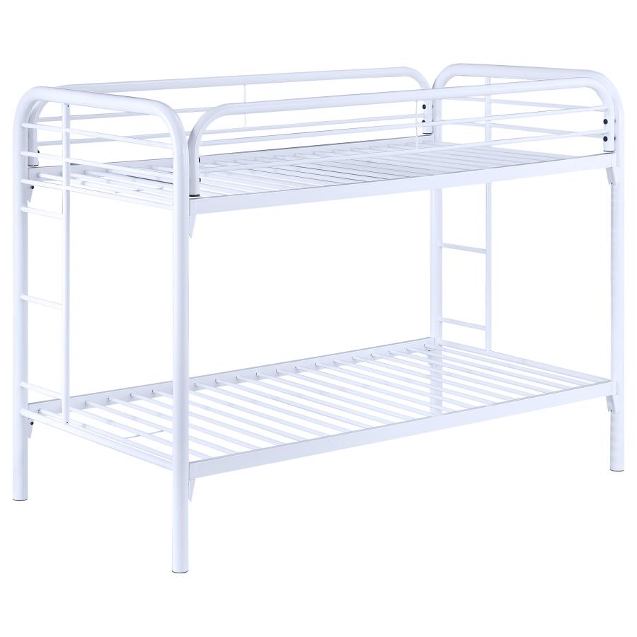 (image for) Morgan Metal Twin Over Twin Bunk Bed White