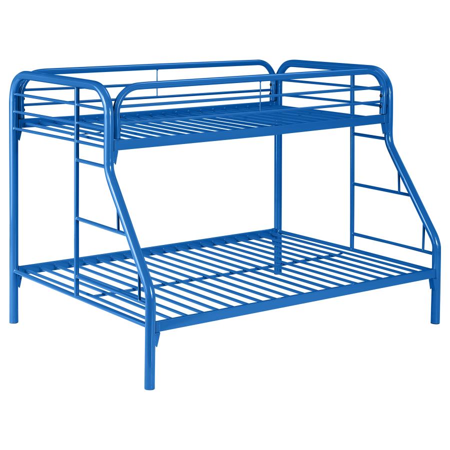 (image for) Morgan Metal Twin Over Full Bunk Bed Blue - Click Image to Close