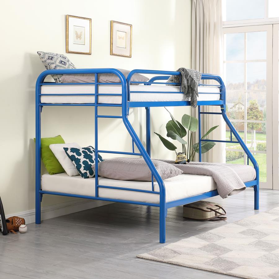 (image for) Morgan Metal Twin Over Full Bunk Bed Blue