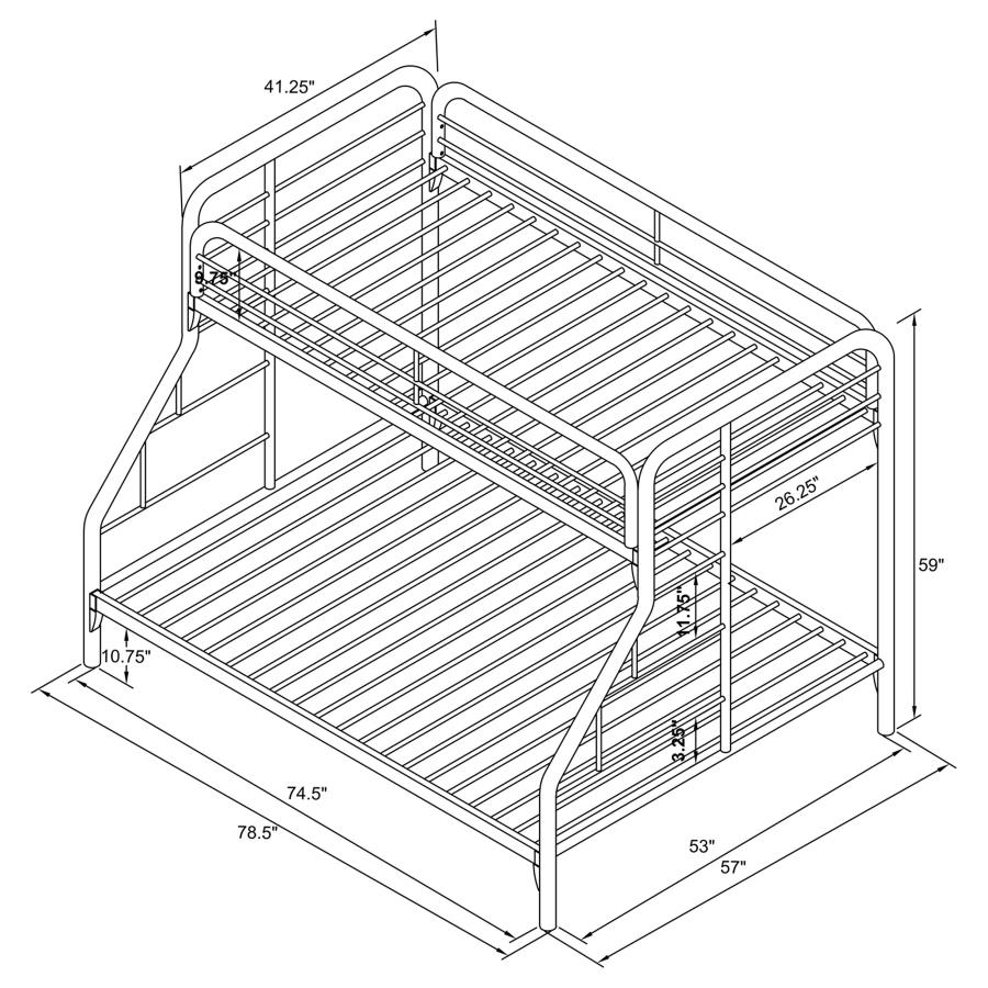 (image for) Morgan Metal Twin Over Full Bunk Bed Blue