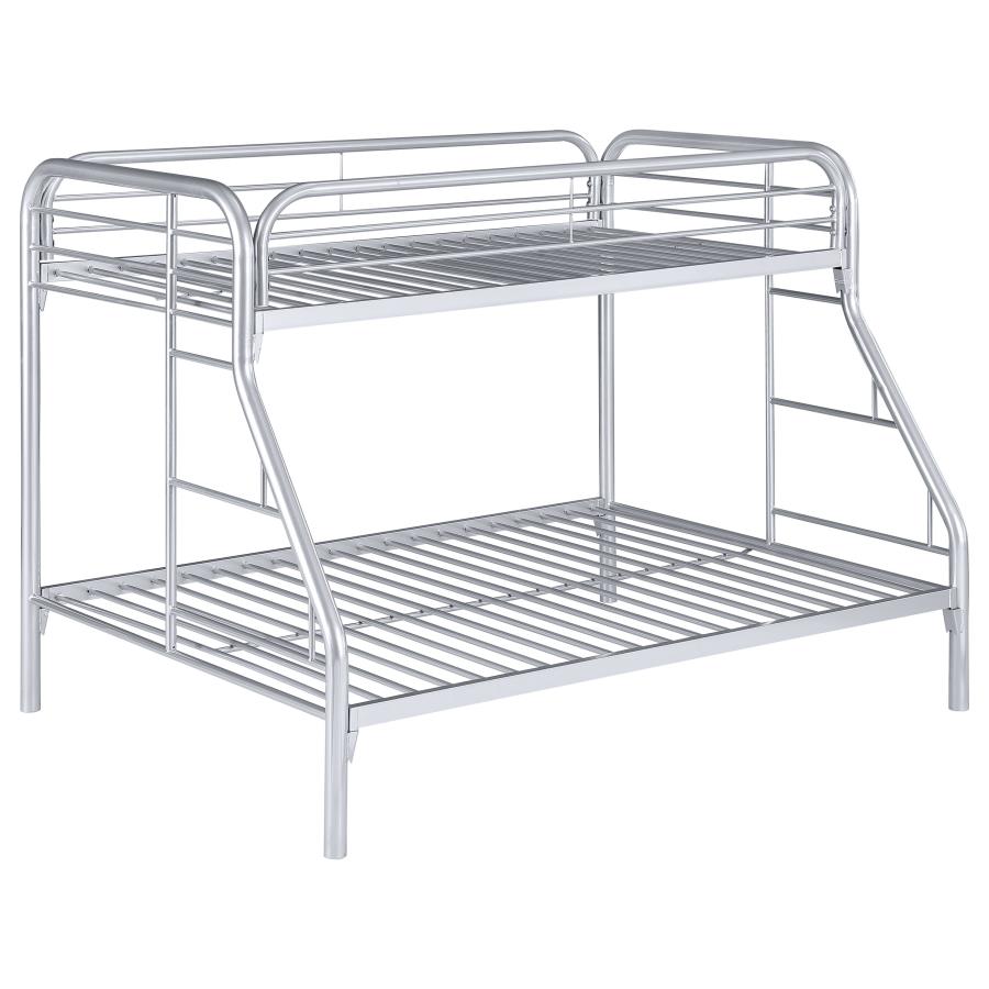 (image for) Morgan Metal Twin Over Full Bunk Bed Silver - Click Image to Close