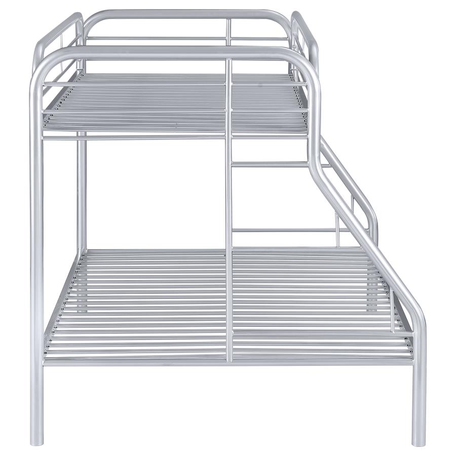 (image for) Morgan Metal Twin Over Full Bunk Bed Silver