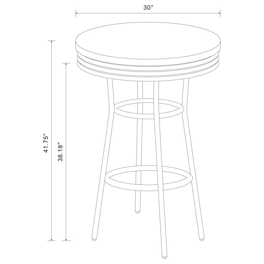 (image for) Retro Round 30-inch 1950's Bistro Pub Height Bar Table Black