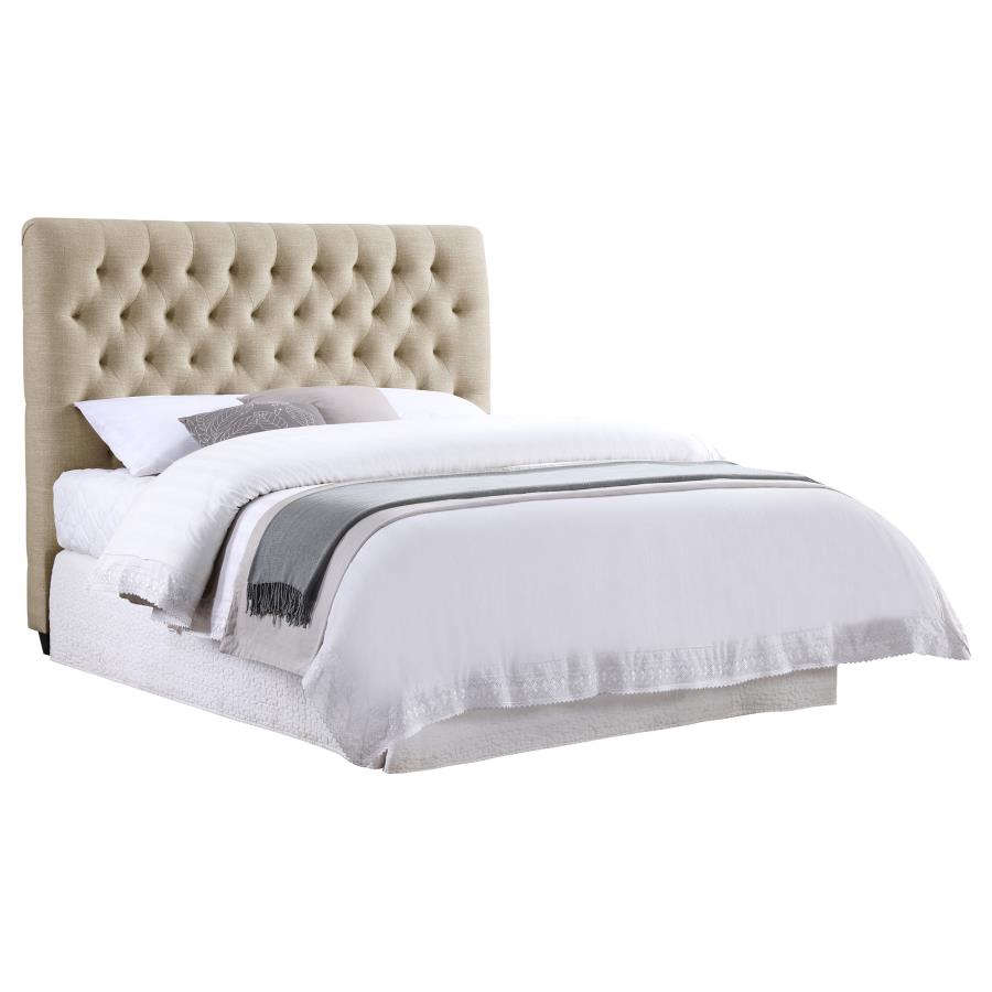 (image for) Chloe Upholstered California King Panel Headboard Oatmeal