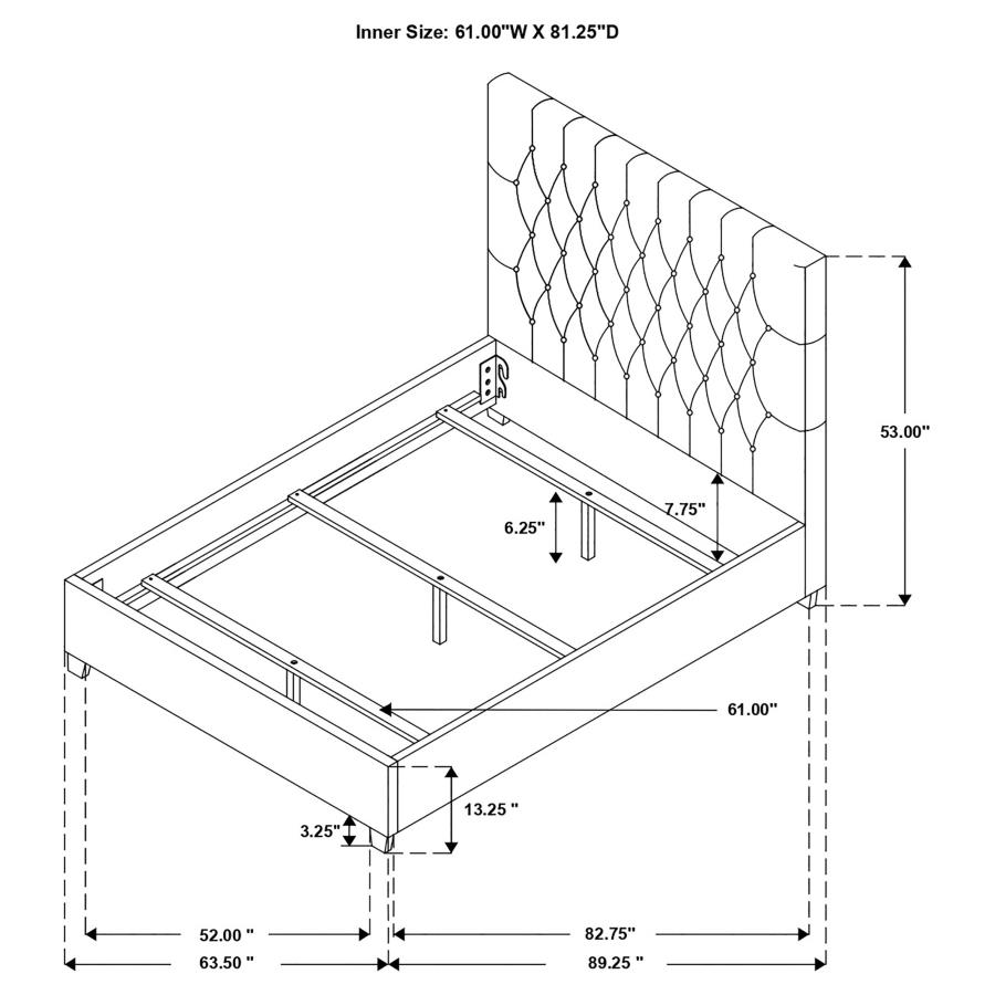 (image for) Chloe Upholstered Queen Panel Bed Oatmeal