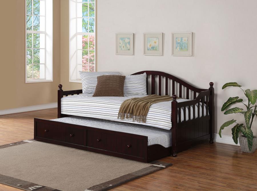 (image for) Dan Ryan Wood Twin Daybed with Trundle Cappuccino