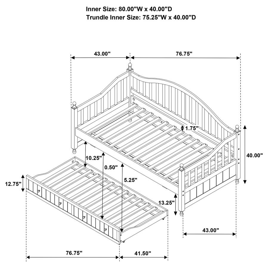 (image for) Dan Ryan Wood Twin Daybed with Trundle Cappuccino