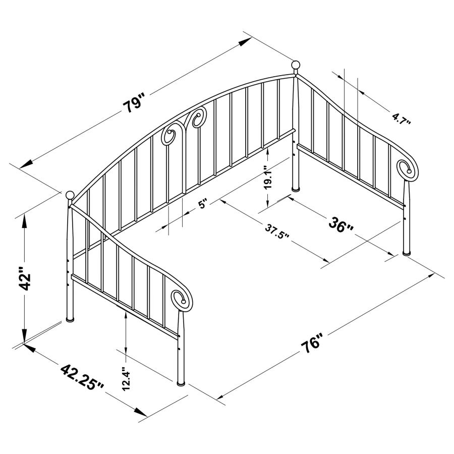 (image for) Grover Metal Twin Daybed Black