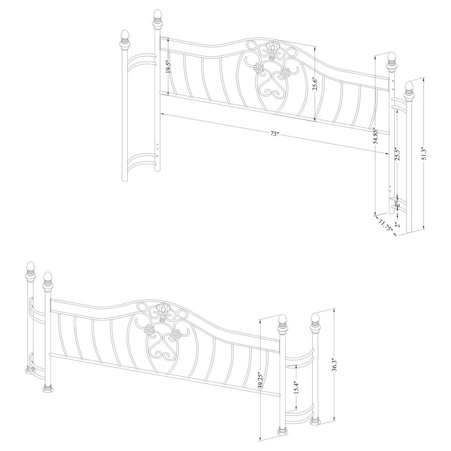 (image for) Sydney Metal Eastern King Open Frame Bed Brushed Gold