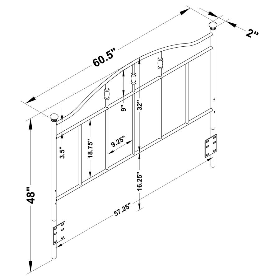 (image for) Loane Metal Queen or Full Open Frame Headboard White