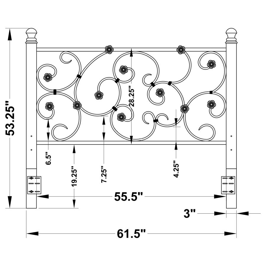 (image for) Chelsea Metal Queen or Full Open Frame Headboard White