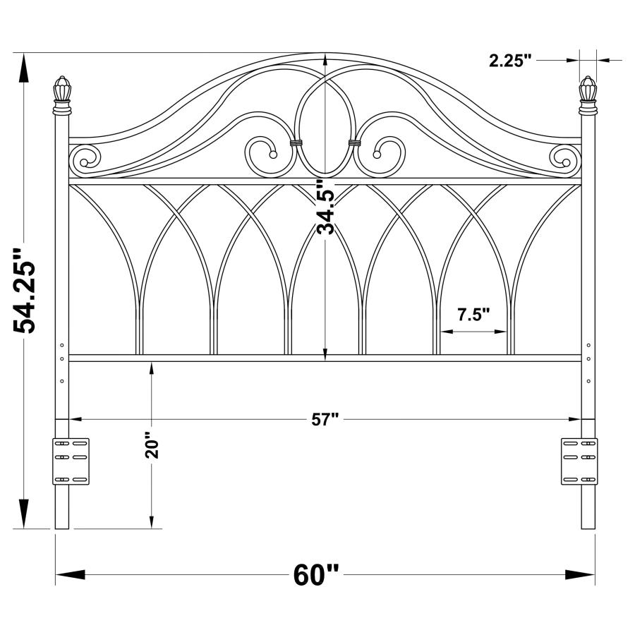 (image for) Zola Metal Queen or Full Open Frame Headboard Brown