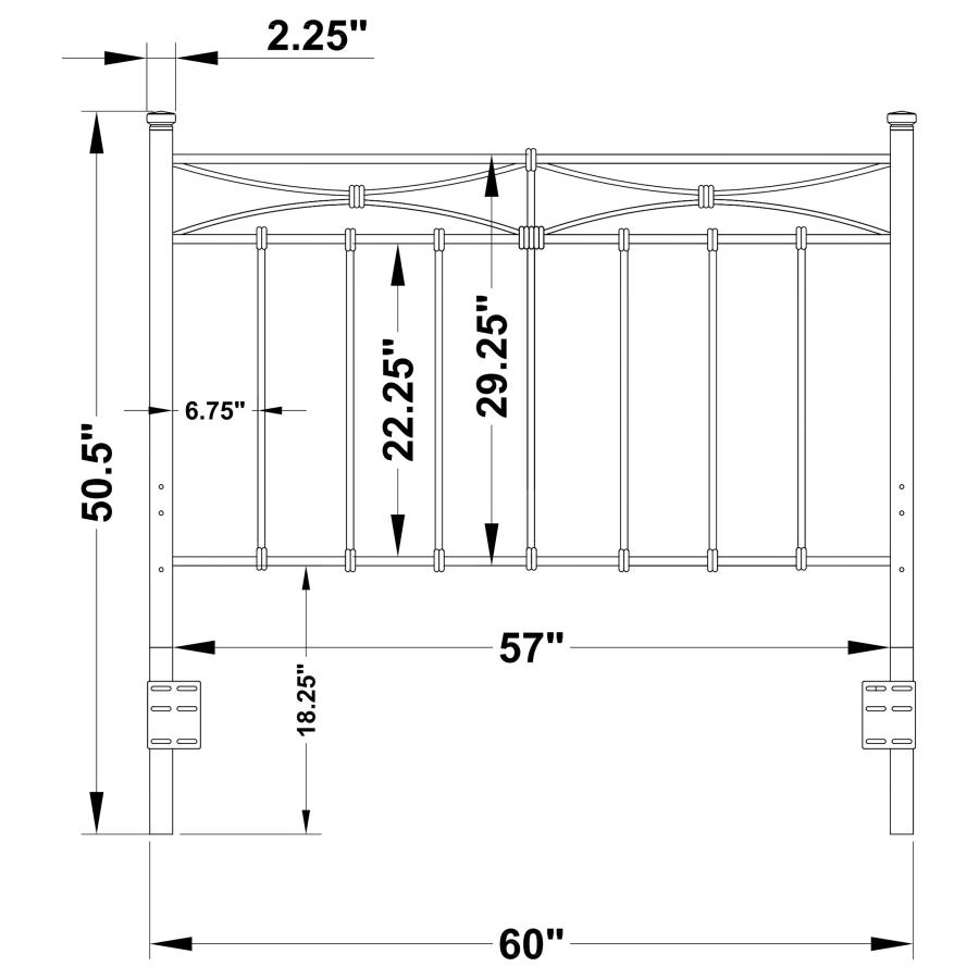 (image for) Lane Metal Queen or Full Open Frame Headboard Rustic Bronze