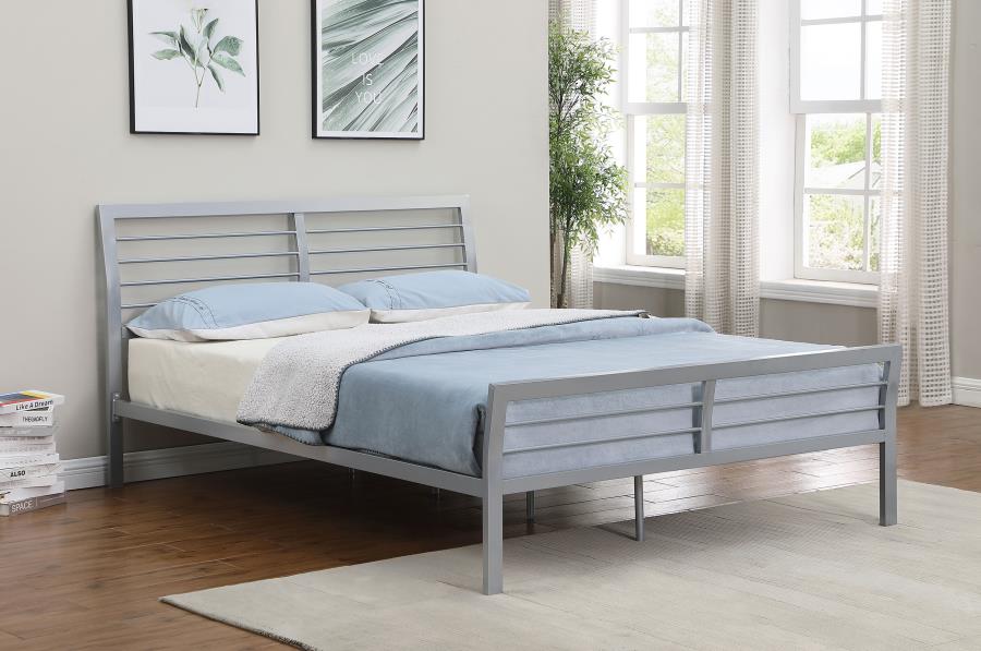 (image for) Cooper Metal Queen Open Frame Bed Silver